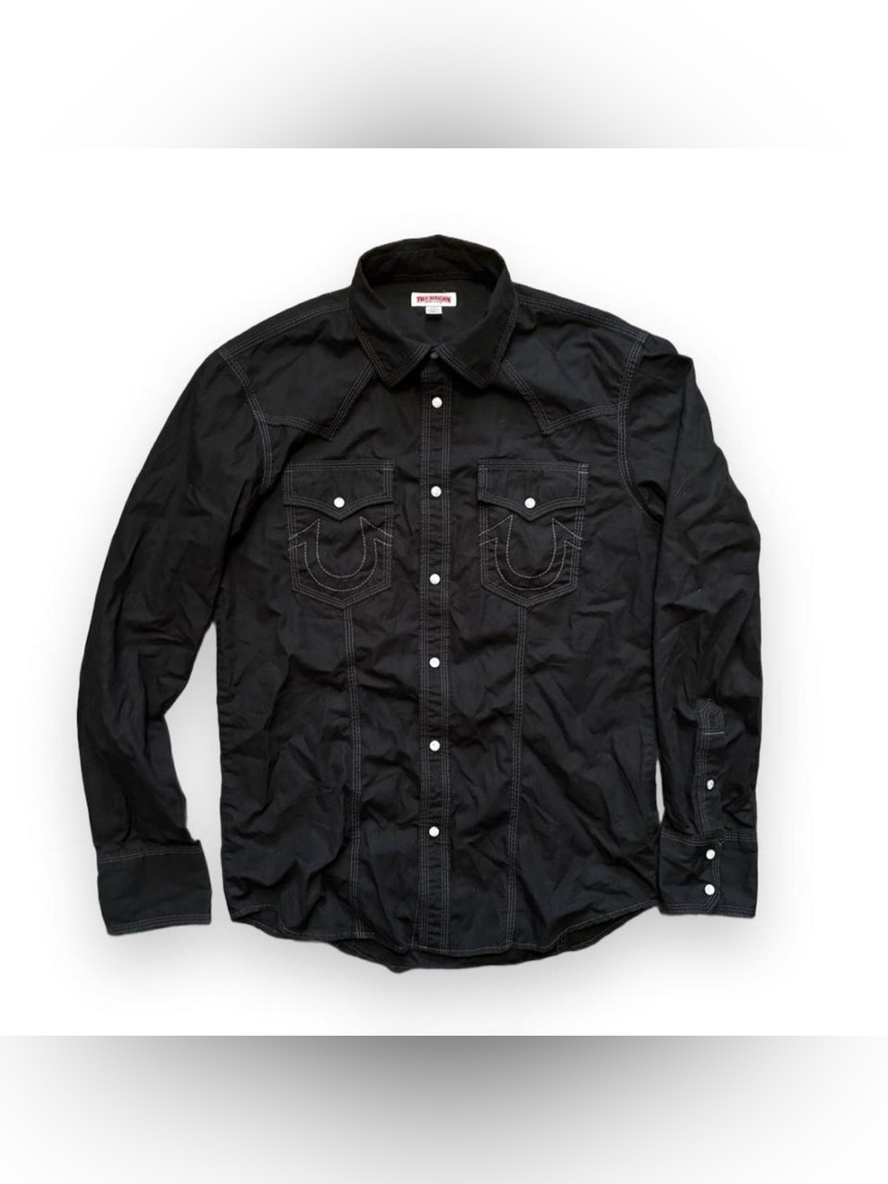 True Religion Western Shirt with Pearl Snap Buttons in Black